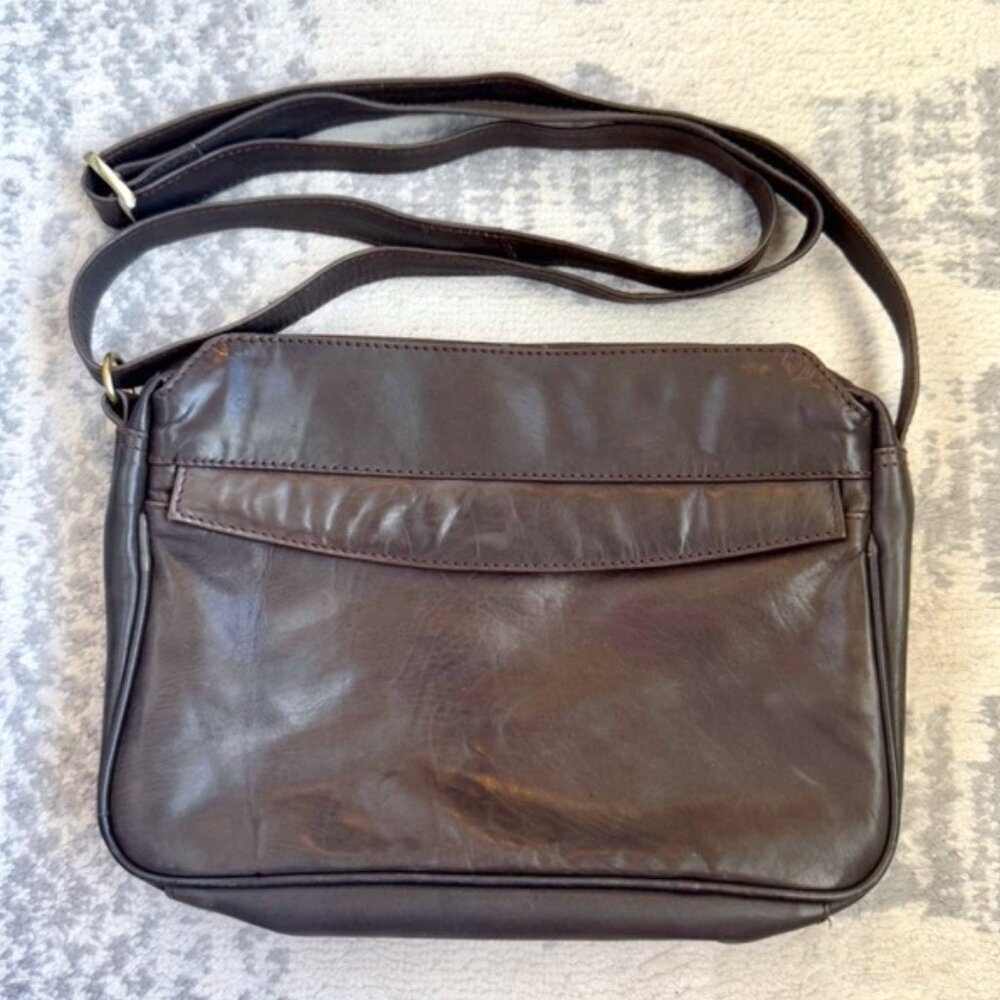Dark Grey Buttery Leather Camera Travel Shoulder Crossbody Bag
